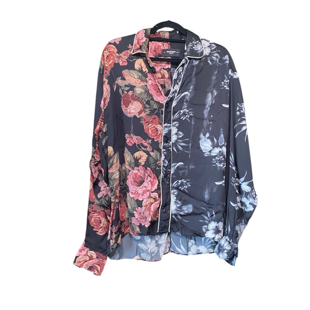 Represent Men Two Tone Split Button Front Shirt